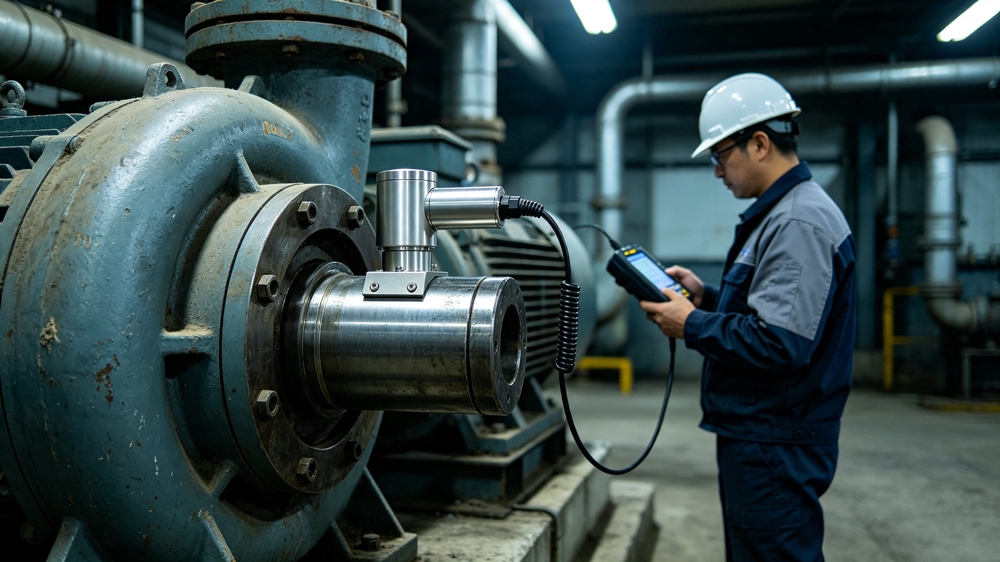 Field application of a vibration transmitter for condition monitoring on industrial pumping equipment.