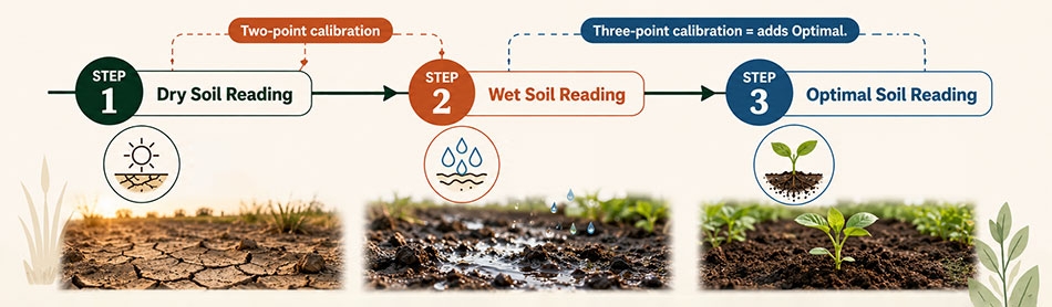 Soil moisture sensor basic calibration methods
