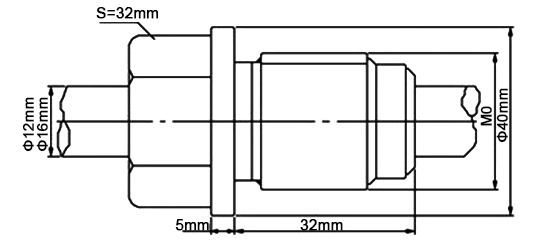 2 wire RTD sensor fixed thread dimension