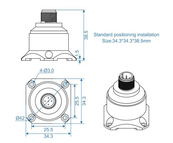 3 axis digital accelerometer sensor dimensions