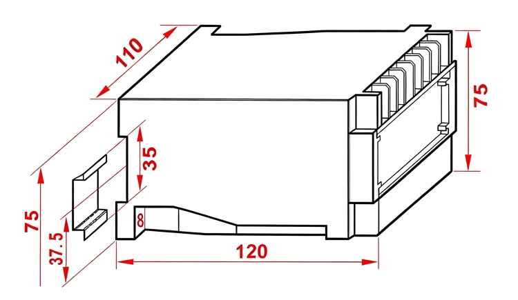 3-phase ac voltage power transducer dimensions.