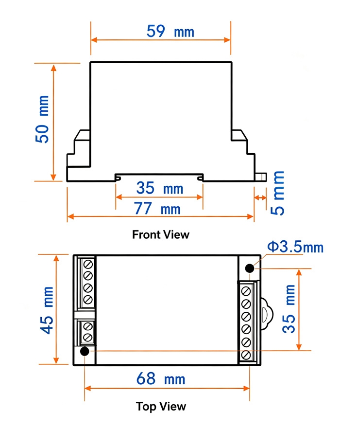 3 phase ac voltage transducer dimensions
