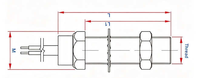 3-wire hall effect speed sensor structure diagram showing component layout
