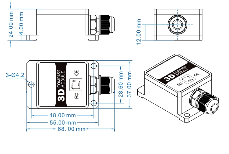 3D e compass sensor size