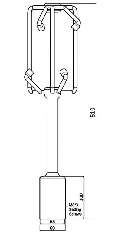 3D ultrasonic anemometer dimension