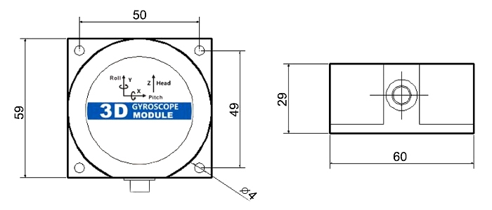 6 axis gyro sensor dimension