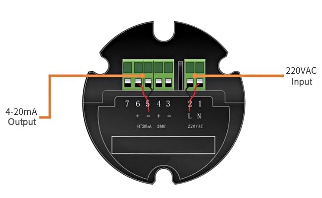 80 GHz radar level transmitter 220V AC wiring diagram