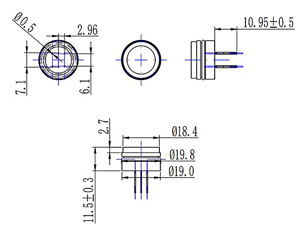 Absolute pressure sensor dimension