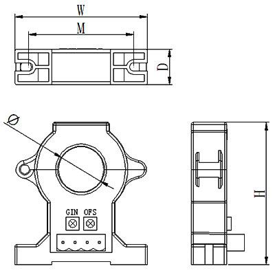 AC 50-1500a current sensor dimension