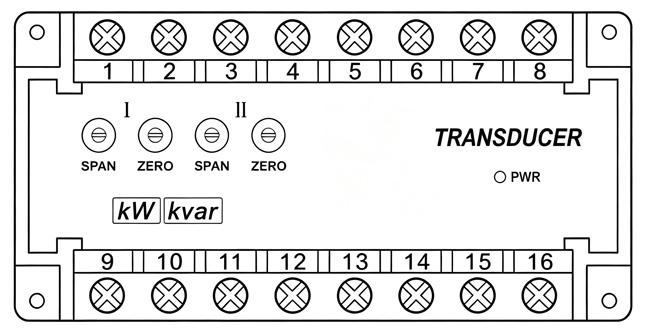 Calibration instructions for the active and reactive power transducer.