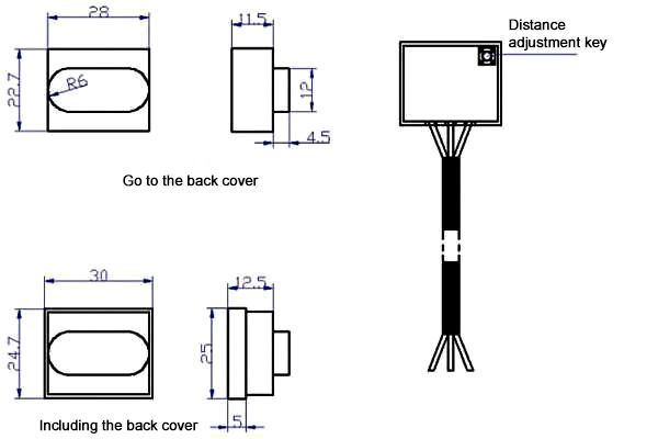 Active non-contact infrared sensor dimension