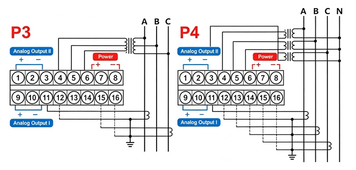 Active power transducer wiring diagram