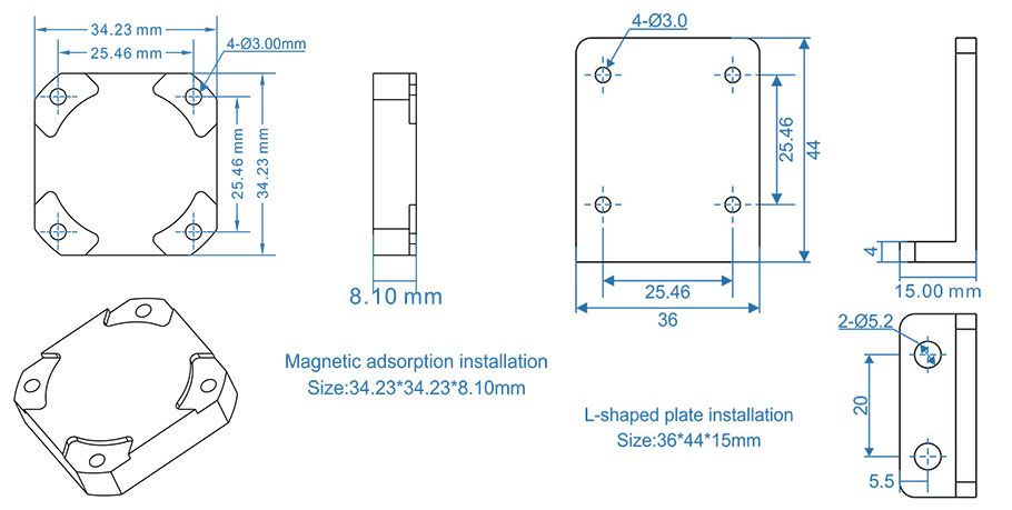Adapter plate dimension