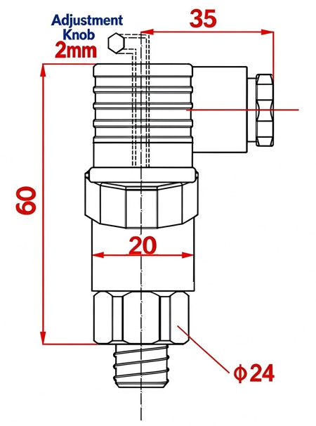 Adjustable pressure switch dimensions