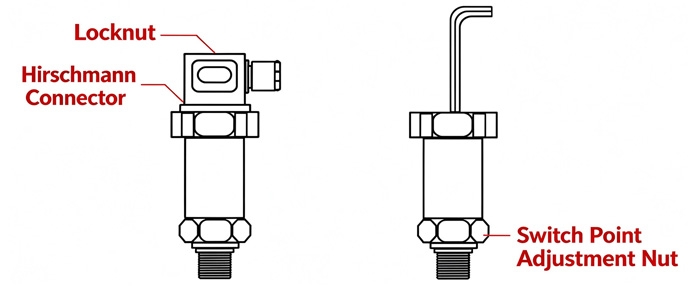 Adjustable pressure switch disassembly steps