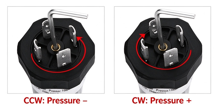 Adjustable pressure switch internal setpoint adjustment