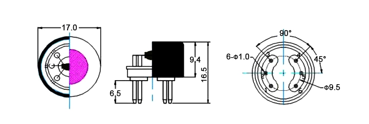 Alcohol gas sensor dimension