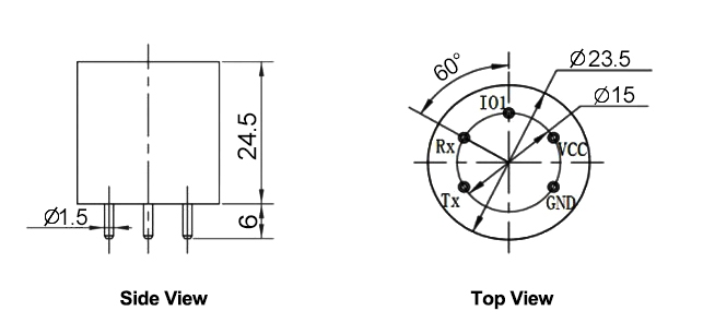 Ammonian gas sensor dimension