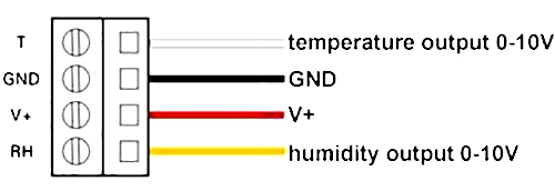 Analog humidity sensor 0-10v pin assignment