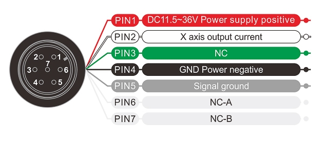 Analog inclinometer sensor single axis wiring