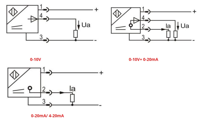 Long range analog output proximity switch wiring