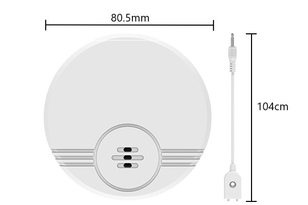 Battery powered water leak sensor alarm dimension