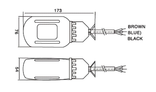 Cable float level switch dimension