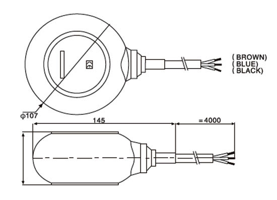 Cable float switch dimension