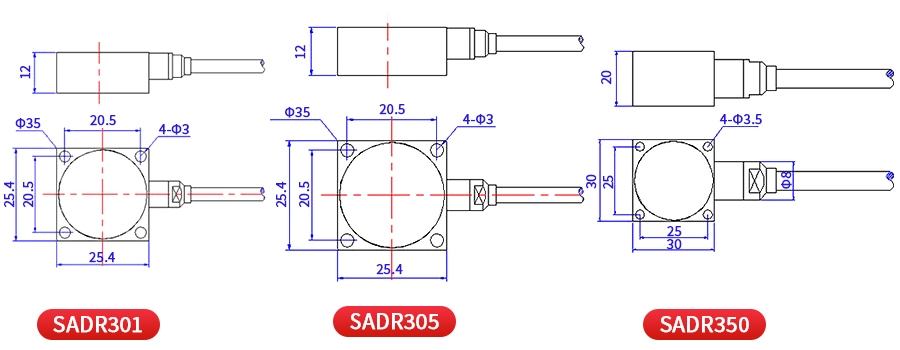 Capacitive accelerometer sensor dimension
