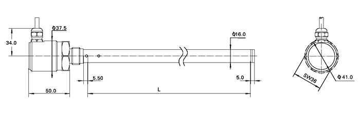 Capacitive type liquid level sensor dimension