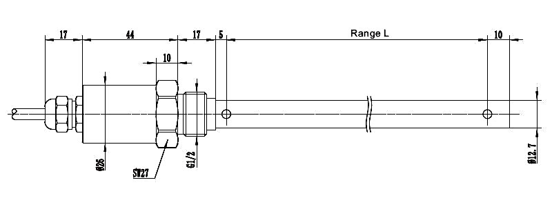 Capacitive water level sensor dimension