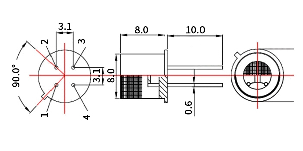 CO2 sensor probe dimension