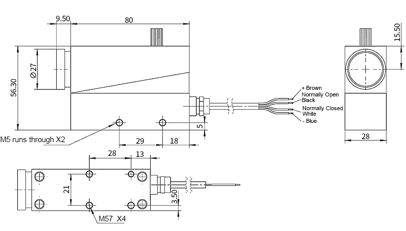 Color mark sensor BZJ-211 dimension