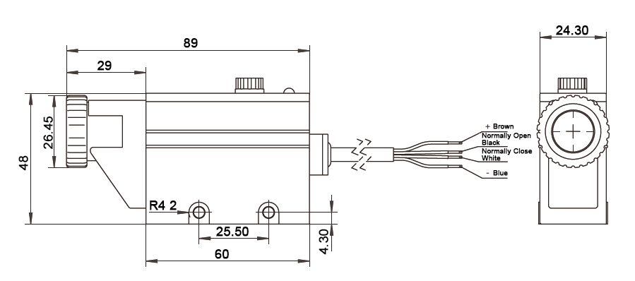 Color mark sensor KS series dimension