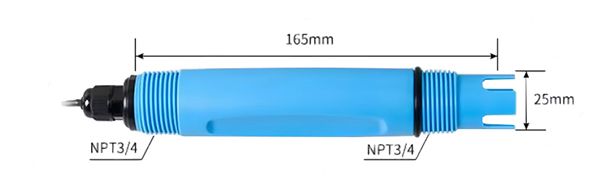 Combination pH electrode dimension