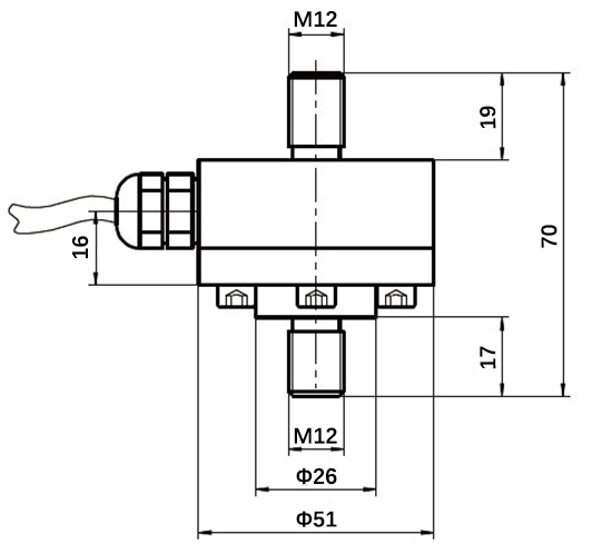 Compact tension compression load cell dimension