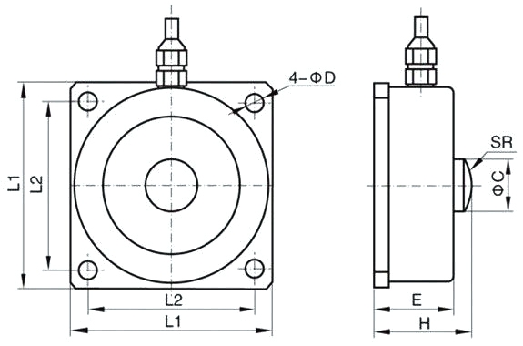 Compression type load cell size