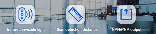 Cylindrical photoelectric sensor feature