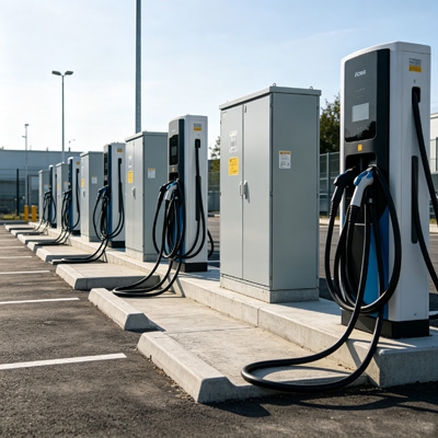 Dc voltage power transducer for ev charging stations