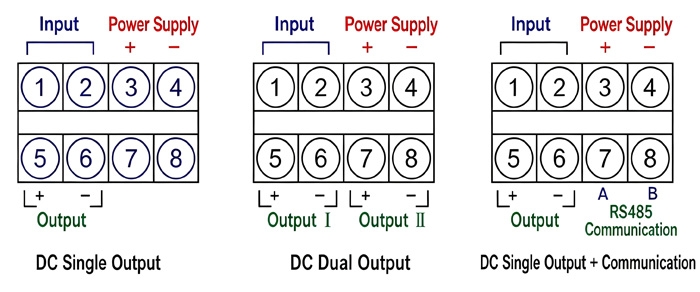 Wiring diagram of dc voltage power transducer