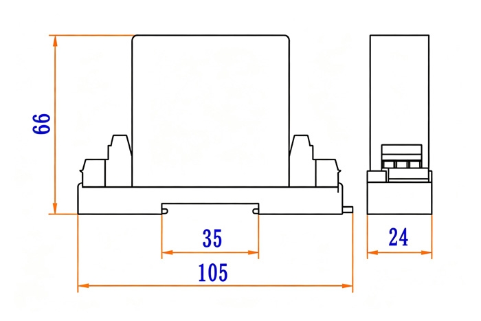 DC voltage transducer 50mV 1000V dimensions and mounting size