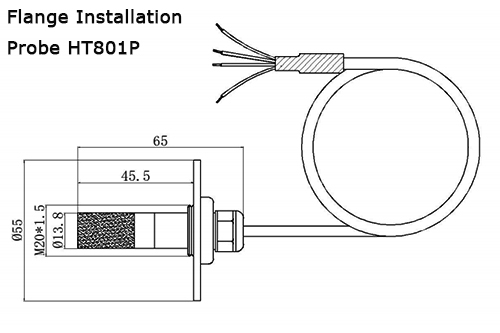Dehumidifier humidity sensor flange installation probe size