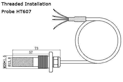 Dehumidifier humidity sensor threaded installation probe size