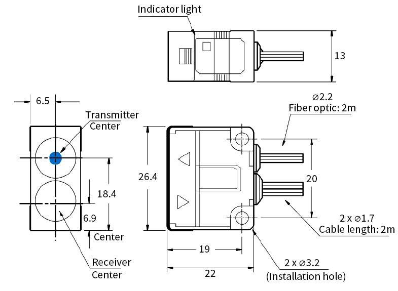 Detector head dimension