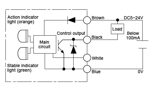 Diffuse reflective photoelectric sensor npn output