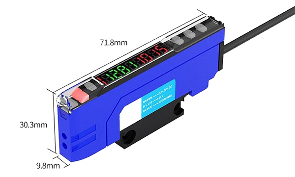 Digital fiber sensor amplifier product size