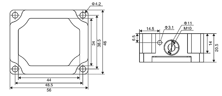 Digital inclinometer sensor dimension