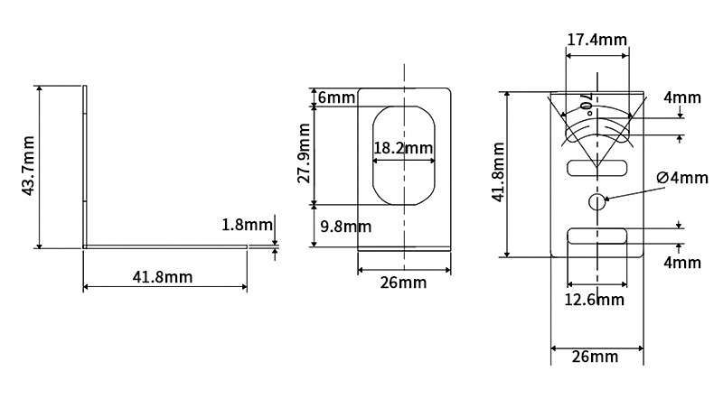 Digital infrared temperature sensor base dimension