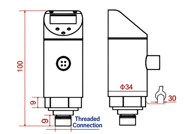 Digital pressure control switch dimensions