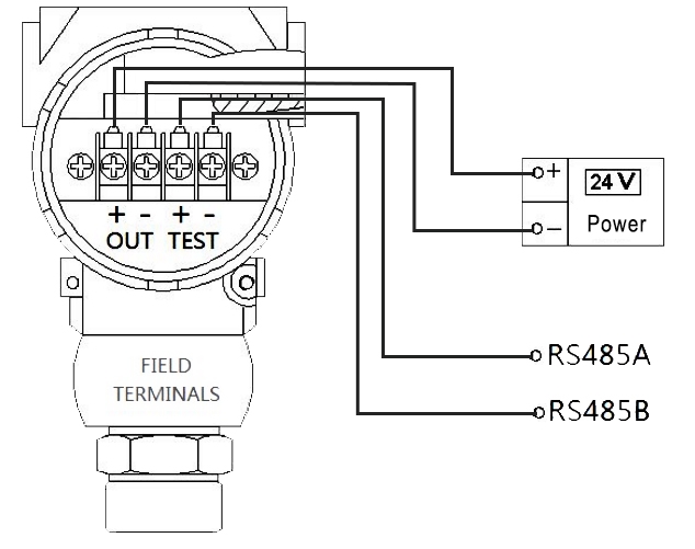 Digital pressure sensor rs485 output wiring